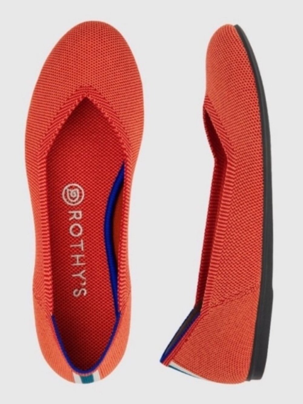 Rothy’s orange sz 9.5 NWOT textile balette flats in pristine like new condition